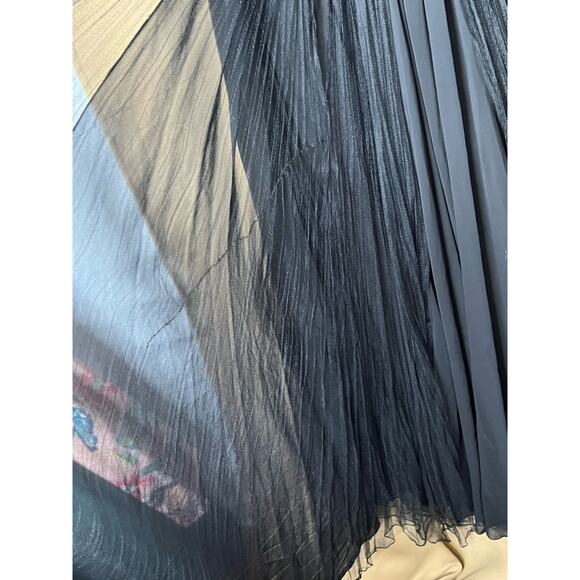 Badgley Mischka Black Pleated Embellished Waist Gown 4 - Picture 13 of 15